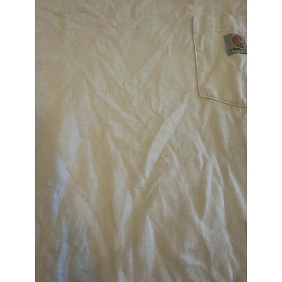 Carhartt Loose Fit Workwear Pocket T Shirt Cream Beige Size L tall - Picture 3 of 7